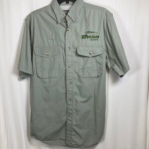 Team Triton Boats Vented Fishing Button Down Coosa County Clothier  Sz S